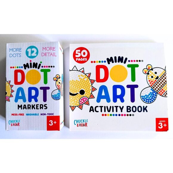 🎃CHUCKLE & ROAR 12 Mini Dot Markers & 50 Pg Mini Art Activity Book Kit NWT - Picture 1 of 3